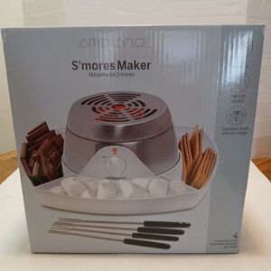 Indoor Stainless Steel S'mores Maker Kit Smokeless /4 Skewers Electric NIB